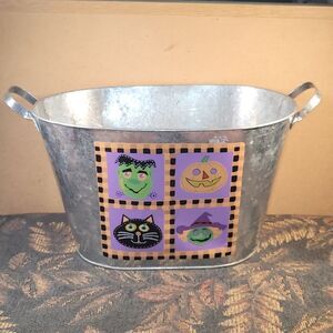 Halloween Galvanized Bucket with Handles